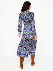 Boden Blue Ivy Border Print Midi Dress - Image 3 of 6