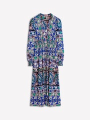 Boden Blue Ivy Border Print Midi Dress - Image 6 of 6