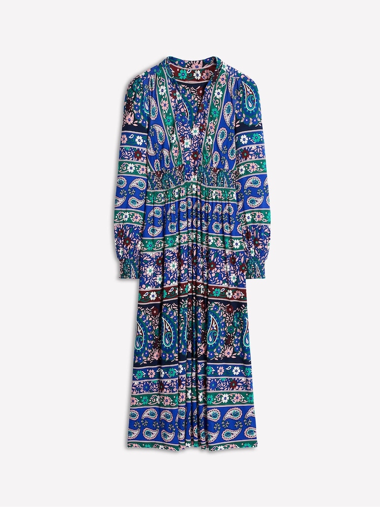 Boden Blue Ivy Border Print Midi Dress - Image 6 of 6