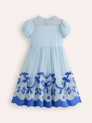 Boden Blue Appliqué Hem Tulle Dress - Image 1 of 3