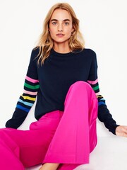 Boden Blue Lara Relaxed 100% Cotton Jumper - Image 1 of 7