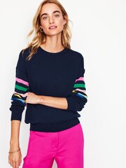 Boden Blue Lara Relaxed 100% Cotton Jumper - Image 2 of 7