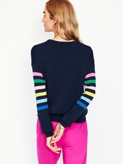 Boden Blue Lara Relaxed 100% Cotton Jumper - Image 4 of 7