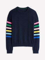 Boden Blue Lara Relaxed 100% Cotton Jumper - Image 6 of 7