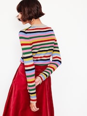 Boden Blue Embroidered Floral Print Jumper - Image 3 of 6