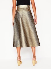 Boden Gold Angelica Jacquard Skirt - Image 2 of 5
