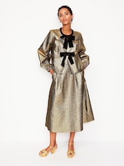 Boden Gold Angelica Jacquard Skirt - Image 3 of 5