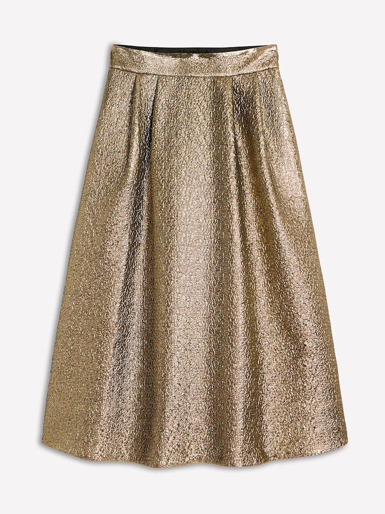 Boden Gold Angelica Jacquard Skirt - Image 5 of 5