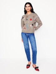 Boden Grey Embellished Jumper - Image 4 of 6