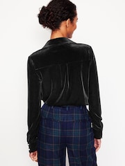 Boden Black Jewel Button Velvet Shirt - Image 3 of 5
