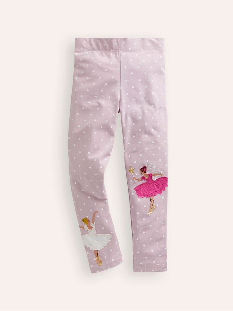 Boden Pink Ballerina Appliqué Leggings - Image 1 of 2 Boden Pink Ballerina Appliqué Leggings - Image 1 of 2