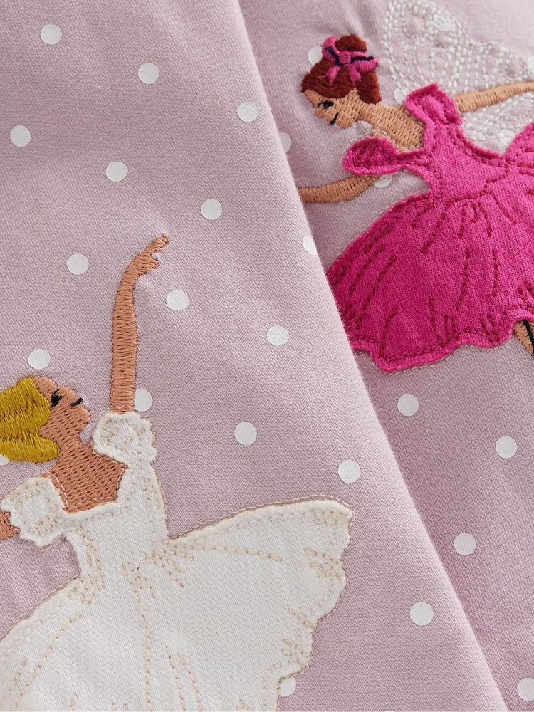 Boden Pink Ballerina Appliqué Leggings - Image 2 of 2 Boden Pink Ballerina Appliqué Leggings - Image 2 of 2