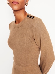 Boden Brown Button Shoulder Knitted Dress - Image 2 of 6