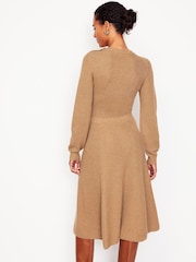 Boden Brown Button Shoulder Knitted Dress - Image 3 of 6