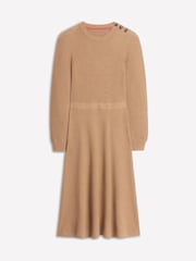 Boden Brown Button Shoulder Knitted Dress - Image 5 of 6