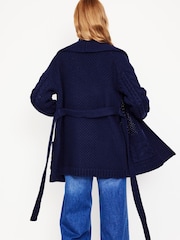 Boden Blue Cable Belted Cardigan - Image 4 of 6