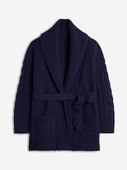 Boden Blue Cable Belted Cardigan - Image 5 of 6