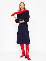 Boden Blue Button Shoulder Knitted Dress - Image 4 of 6