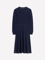 Boden Blue Button Shoulder Knitted Dress - Image 5 of 6