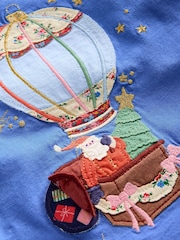 Boden Blue Christmas Lift The Flap 100% Cotton T-Shirt - Image 3 of 3