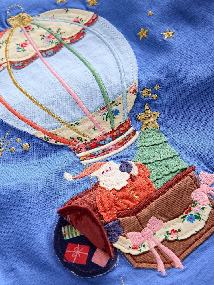 Boden Blue Christmas Lift The Flap 100% Cotton T-Shirt - Image 3 of 3