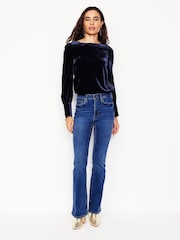 Boden Blue Button Back Velvet Top - Image 4 of 5