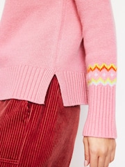 Boden Pink Cashmere Fair Isle Pattern Jumper - Image 2 of 6