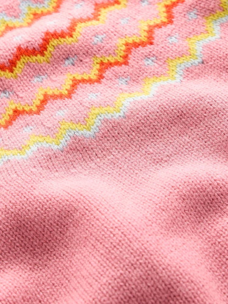 Boden Pink Cashmere Fair Isle Pattern Jumper - Image 6 of 6 Boden Pink Cashmere Fair Isle Pattern Jumper - Image 6 of 6
