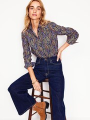 Boden Blue Sienna Cotton Shirt - Image 1 of 5