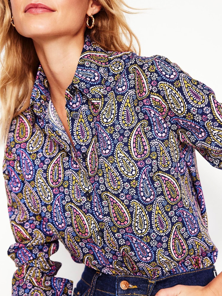 Boden Blue Sienna Cotton Shirt - Image 2 of 5 Boden Blue Sienna Cotton Shirt - Image 2 of 5