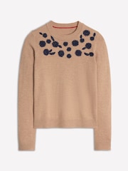 Boden Brown Embroidered Floral Print Jumper - Image 5 of 6