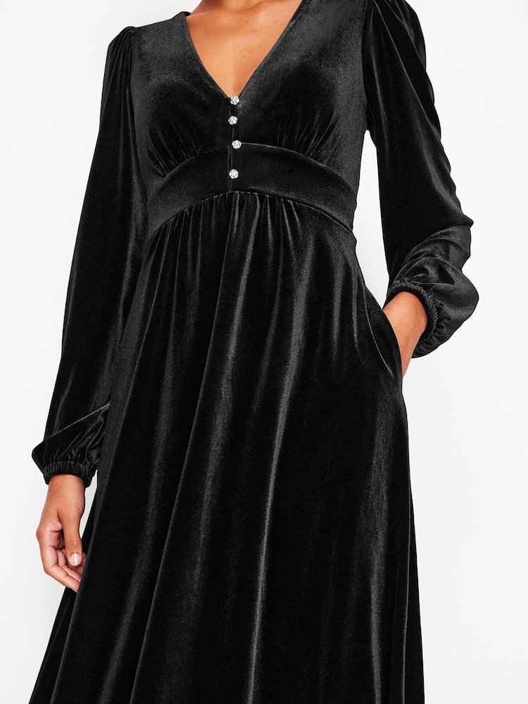 Boden Black Jocelyn Velvet Tea Dress - Image 2 of 5