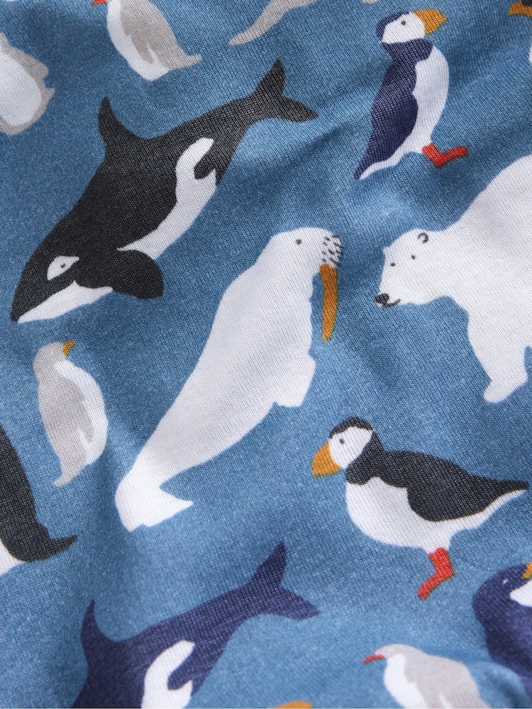 Boden Blue Snug Arctic Animals Twin Pack 100% Cotton Pyjamas - Image 2 of 2