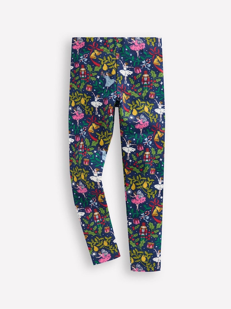 Boden Blue Christmas Festive Nutcracker Fun Cosy Leggings - Image 1 of 3
