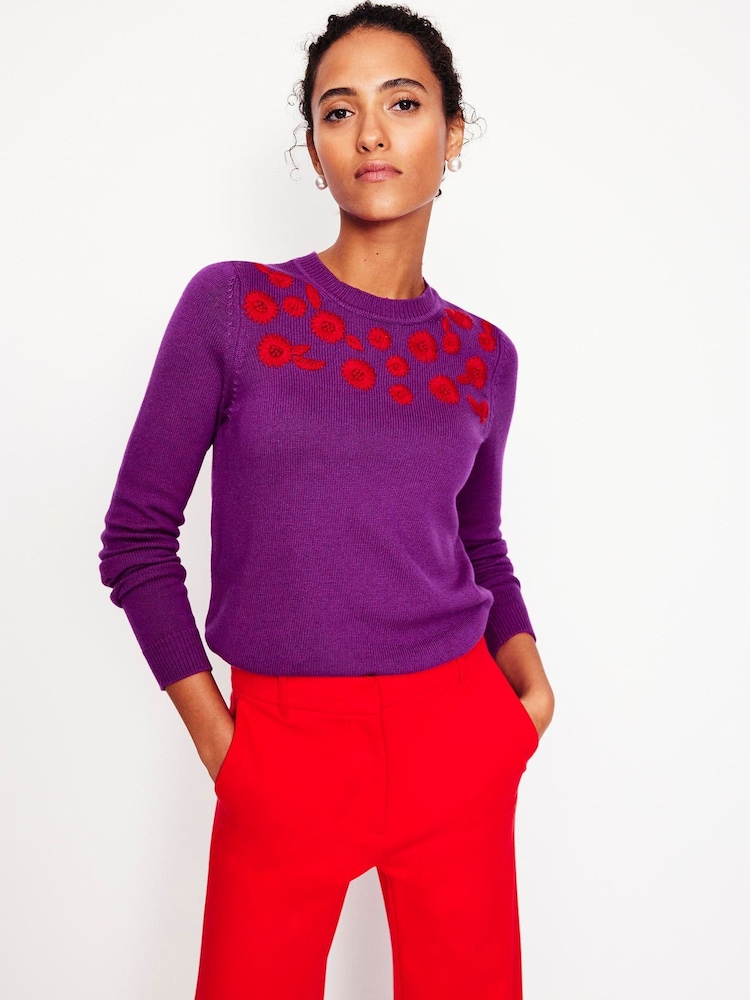Roxa - Boden com Floral Bordada  Print Jumper - Imagem 1 de 6