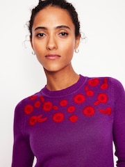 Roxa - Boden com Floral Bordada  Print Jumper - Imagem 2 de 6