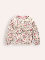 Boden Cream Collared Jersey 100% Cotton Top - Image 1 of 3