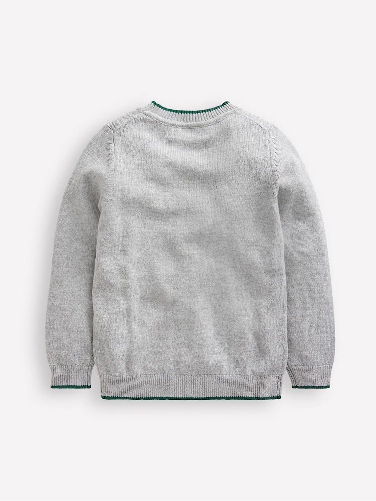 Boden Grey Festive Nutcracker Christmas Jumper - Image 2 of 3