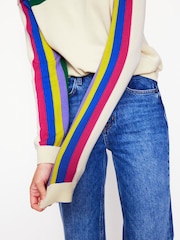 Boden Cream Lara Relaxed 100% Cotton Jumper - Image 2 of 6