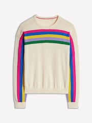 Boden Cream Lara Relaxed 100% Cotton Jumper - Image 5 of 6