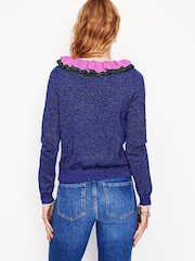 Boden Blue Sparkly Collared Cardigan - Image 3 of 6