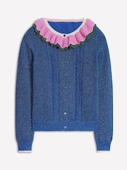 Boden Blue Sparkly Collared Cardigan - Image 5 of 6