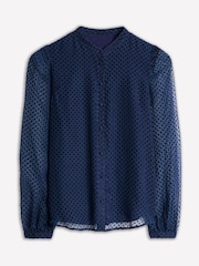Boden Blue Theodora Devore Blouse - Image 5 of 5