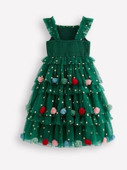 Boden Green Maude Ruffle Christmas Tree Tulle Dress - Image 2 of 3