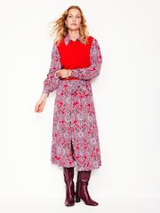 Boden Red Martha Godet Maxi Shirt Dress - Image 5 of 6