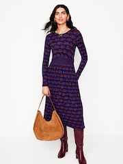 Boden Purple Thea Long Sleeve Jersey Dress - Image 1 of 5