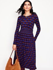 Boden Purple Thea Long Sleeve Jersey Dress - Image 4 of 5