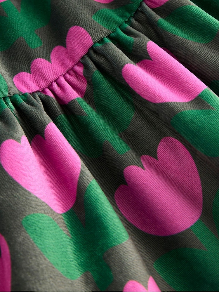 Boden Green Tiered Velour Dress - Image 3 of 3