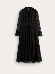 Boden Black Fluted Sleeve Tulle Tea Dress - Image 5 of 5