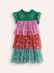 Boden Pink Star Tiered Tulle Christmas Dress - Image 2 of 3